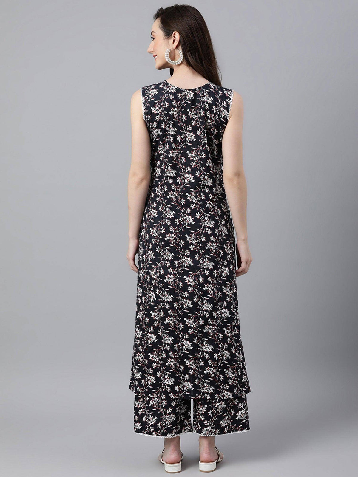 Black Cotton Printed Co-ords Set